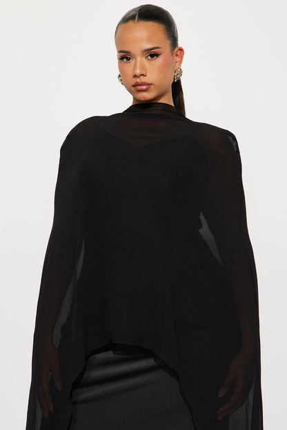 Silk Secrets Draped Satin Maxi Dress - Black