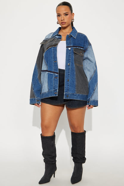 All That Reconstructed Denim Jacket - Medium Wash