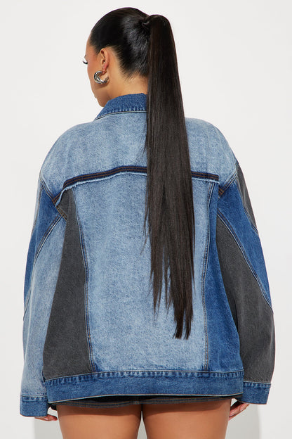 All That Reconstructed Denim Jacket - Medium Wash