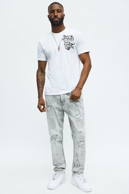 Small Circles Big Checks Short Sleeve Tee - White