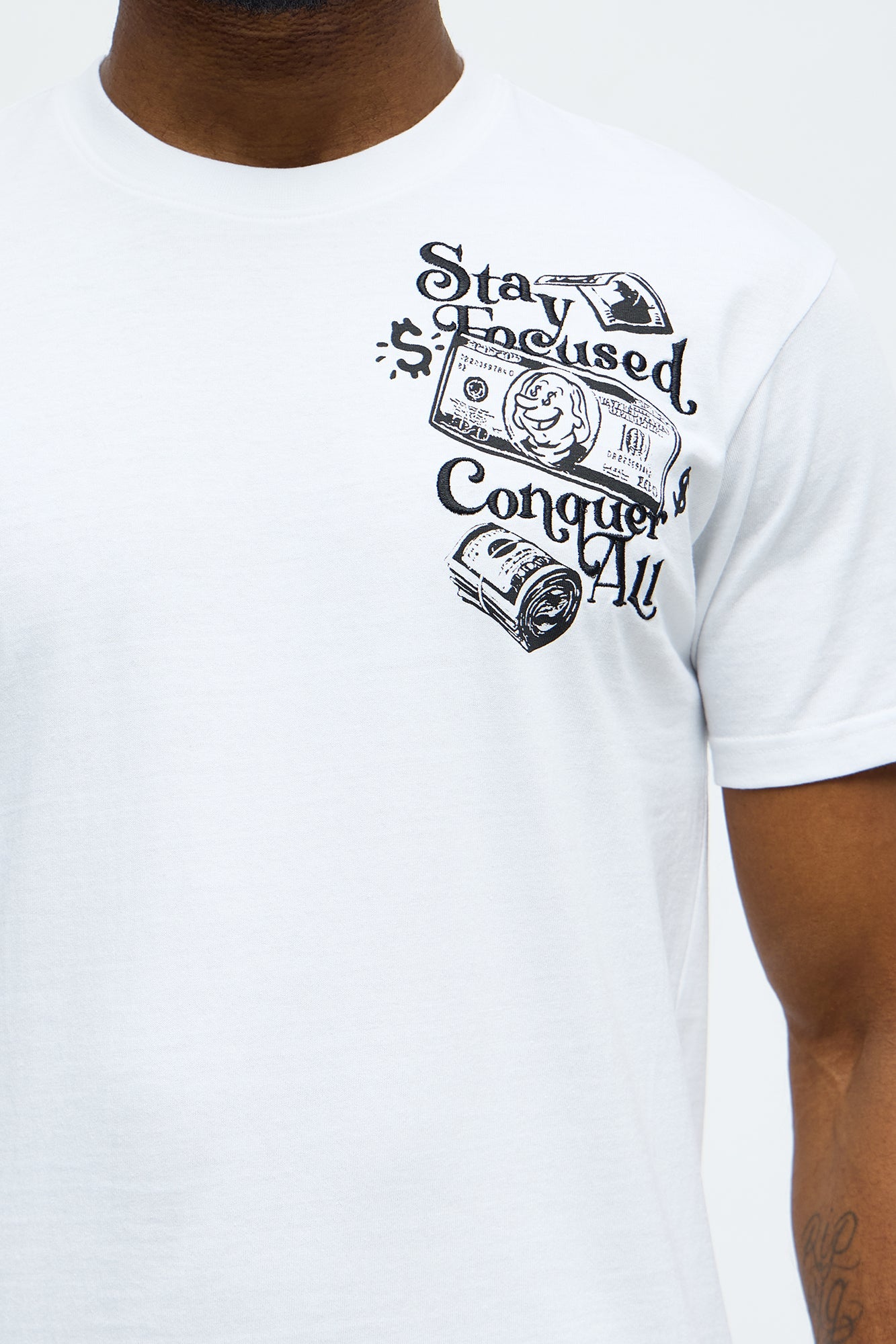 Small Circles Big Checks Short Sleeve Tee - White