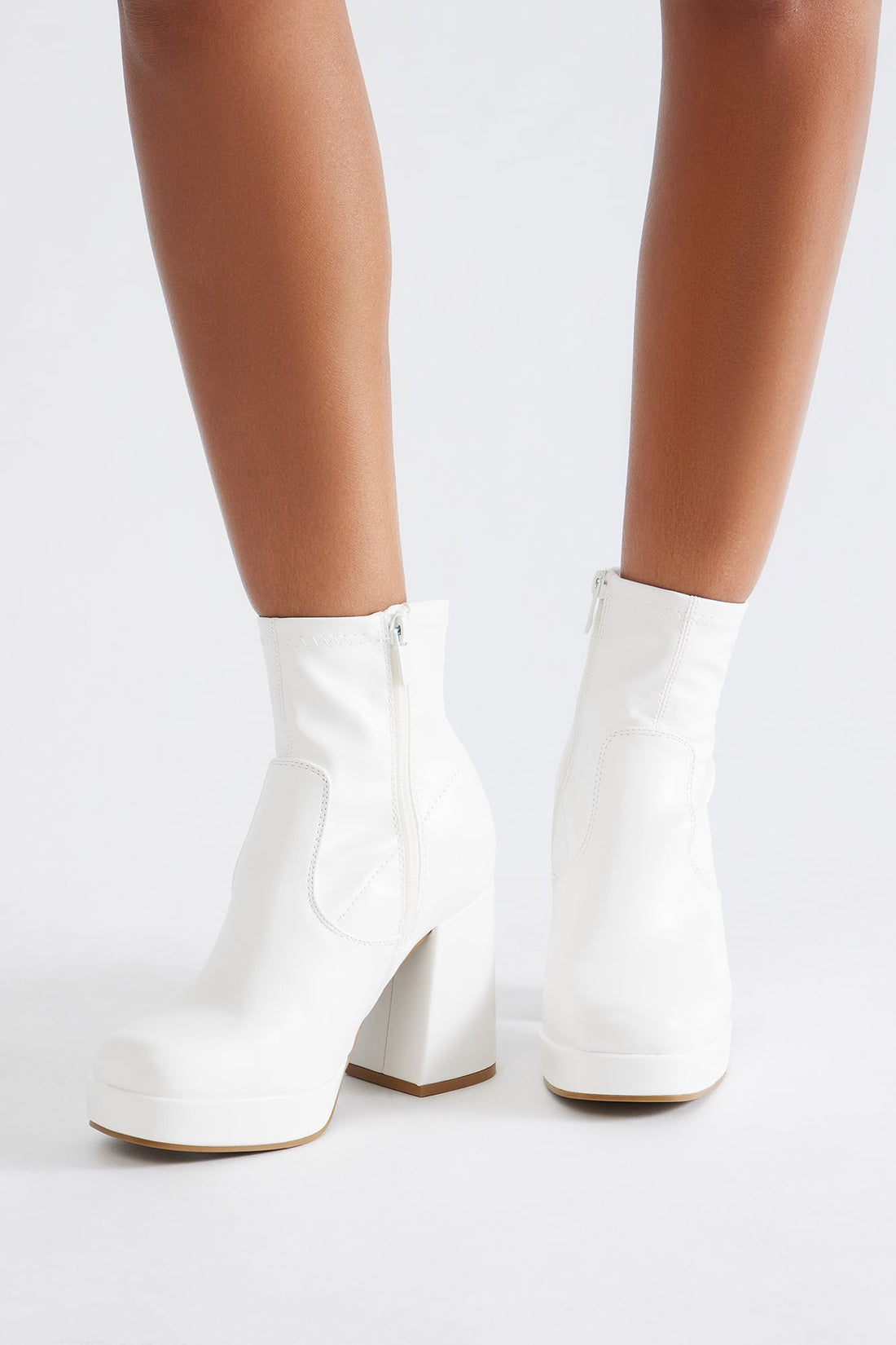 Rebel Platform Booties - White