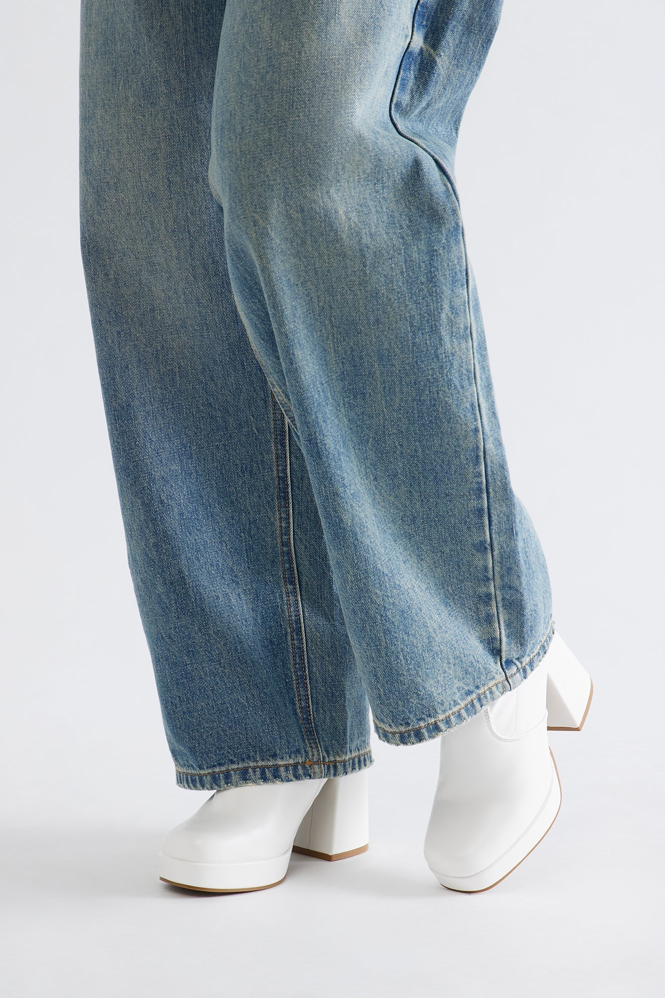 Rebel Platform Booties - White