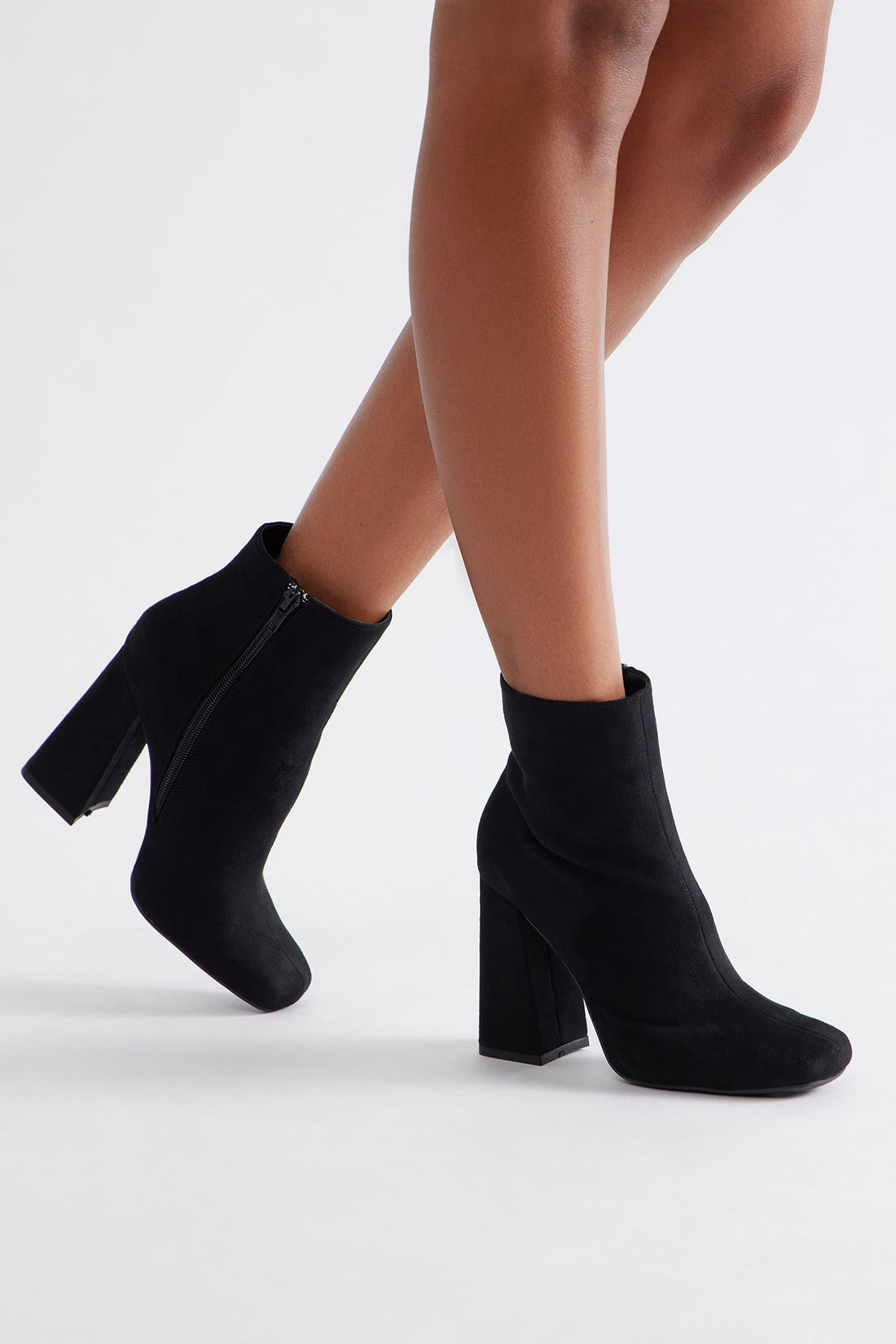 Jonas Block Heel Booties - Black/Black