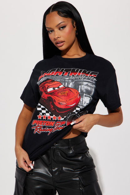 Lightning Speed Cars Graphic Tee - Black
