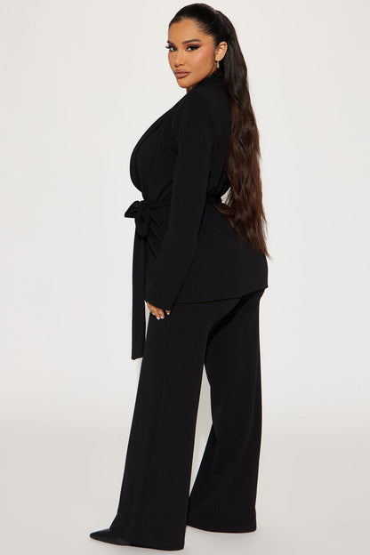 CEO Vibes Blazer Set - Black