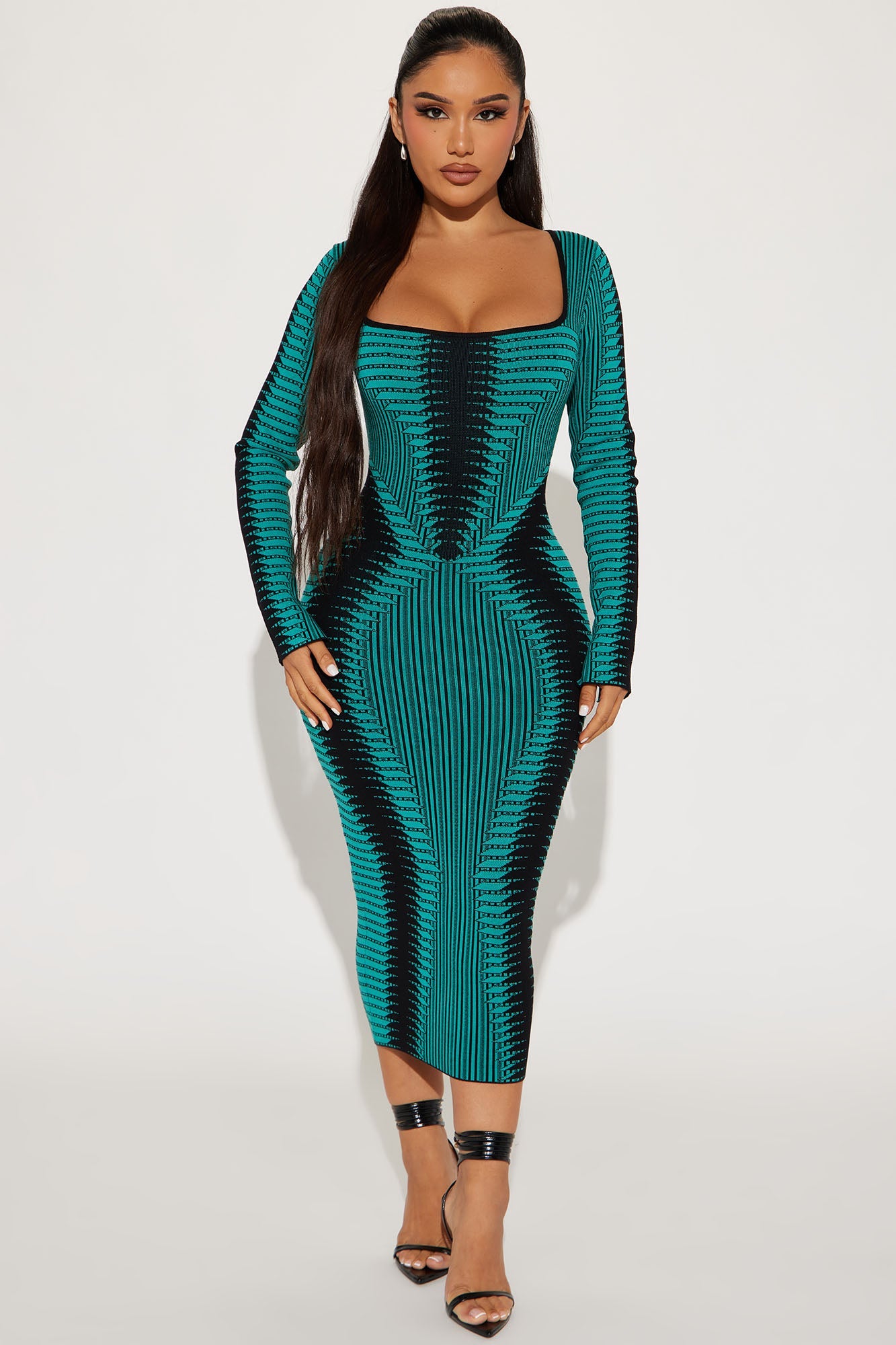 Arianna Sweater Midi Dress - Teal