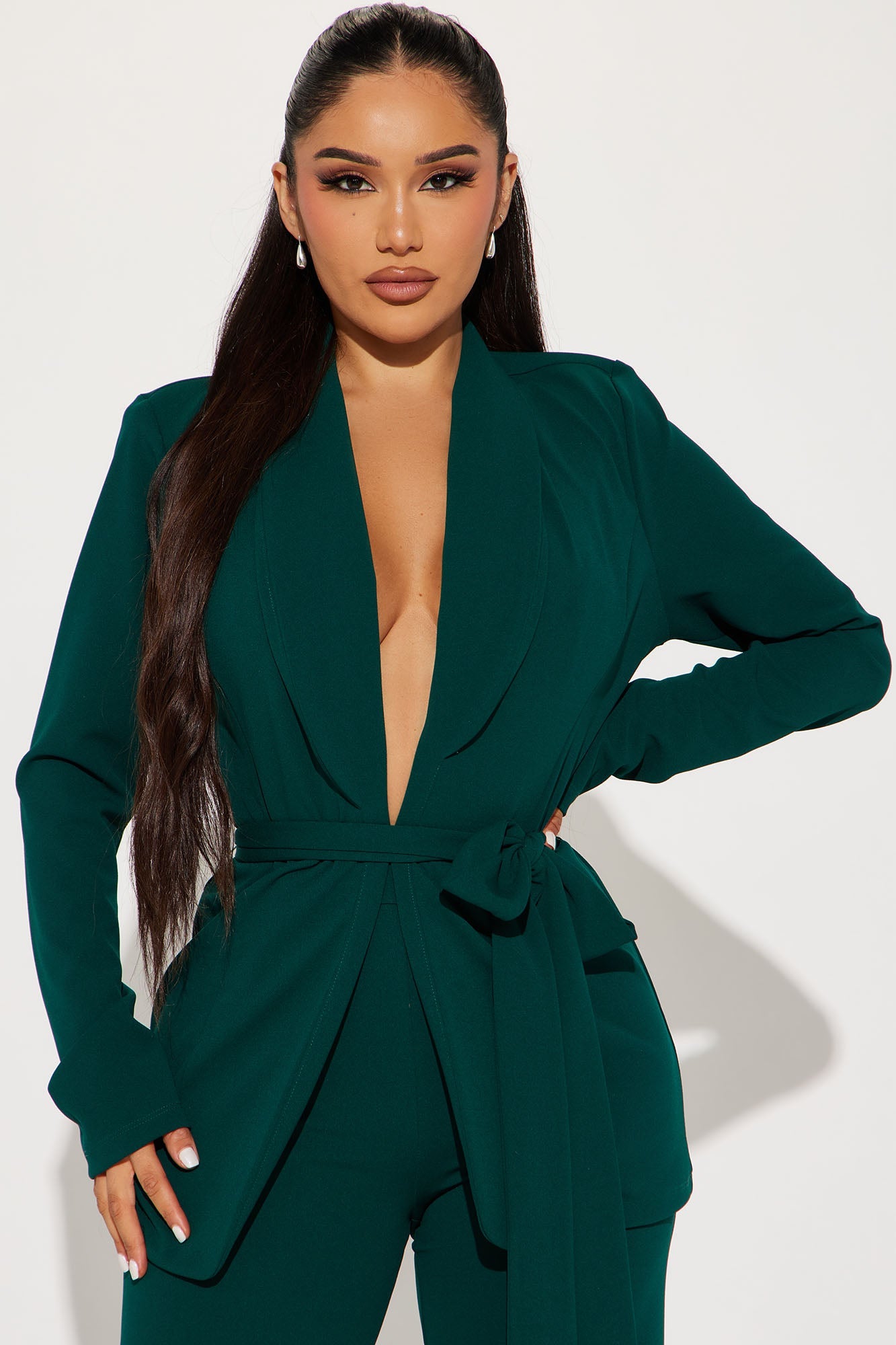 CEO Vibes Blazer Set - Hunter
