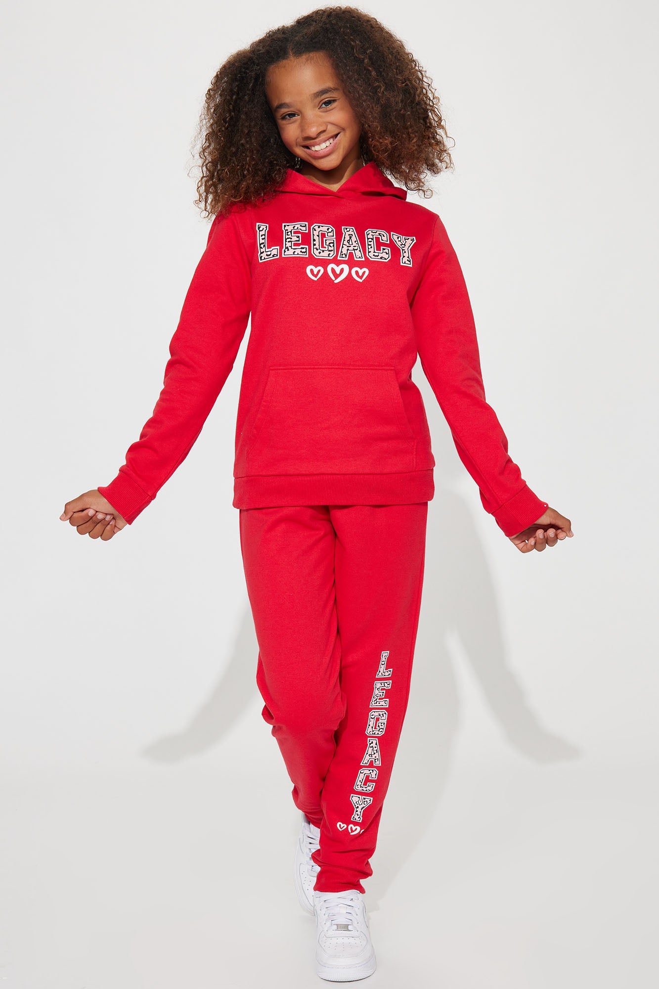 Mini Legacy Fleece Jogger Set - Red