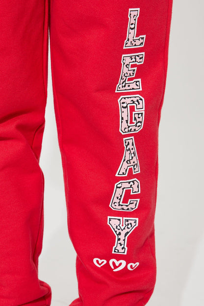 Mini Legacy Fleece Jogger Set - Red