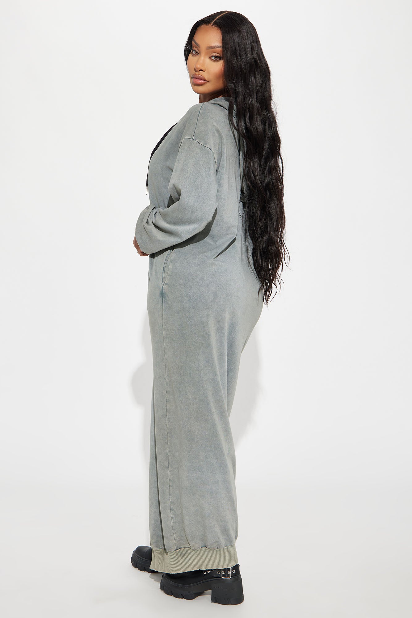 Hannah Hooded Maxi Dress - Green
