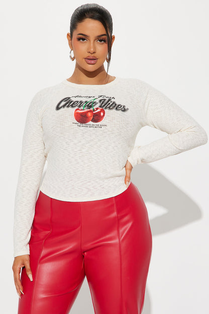 Cherry Vibes Long Sleeve T-Shirt - White