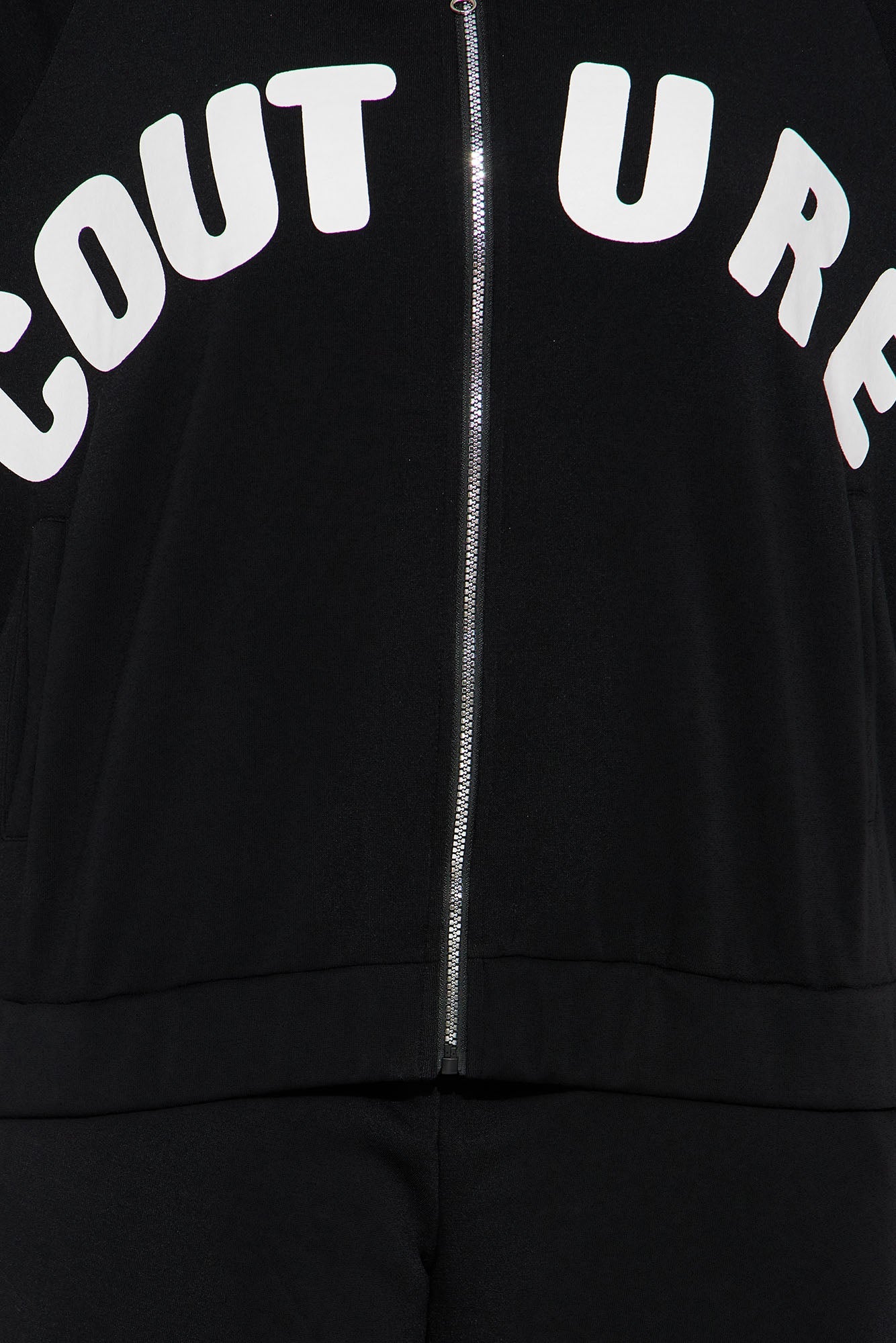 Couture Comfort Zip Up Fleece Pant Set - Black