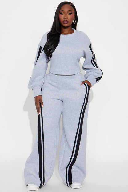 New Levels Fleece Pant Set - Heather Grey