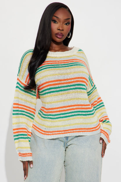 Brighter Days Striped Sweater - Multi Color