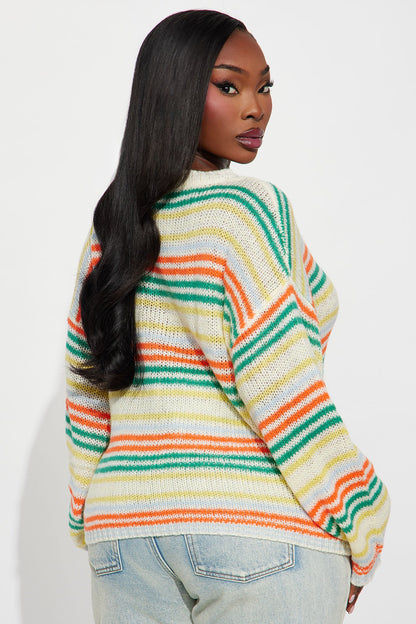 Brighter Days Striped Sweater - Multi Color