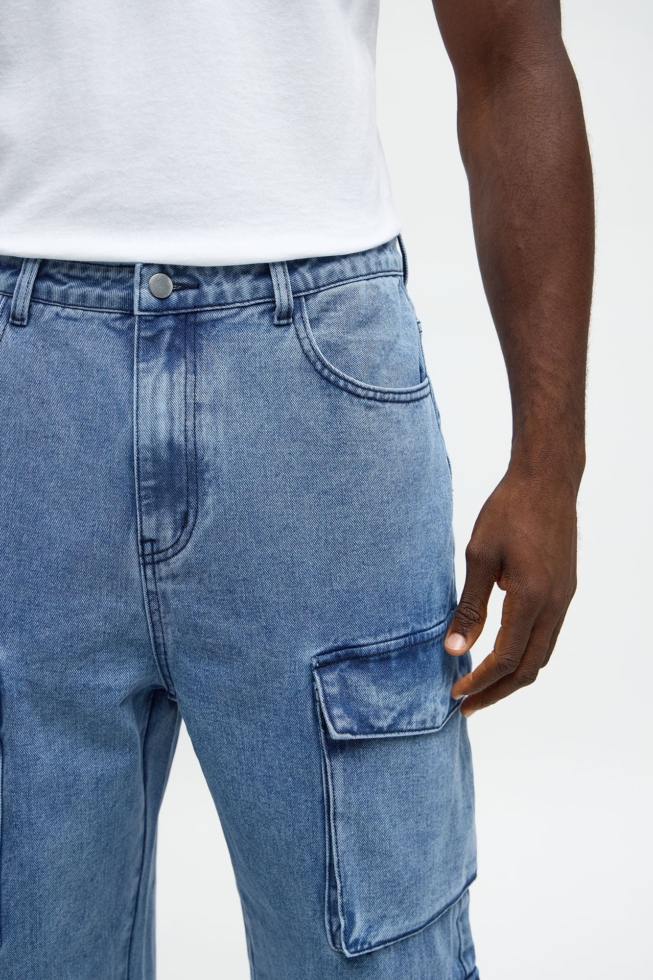 Baggy Cargo Three For Me Jean - Medium Wash