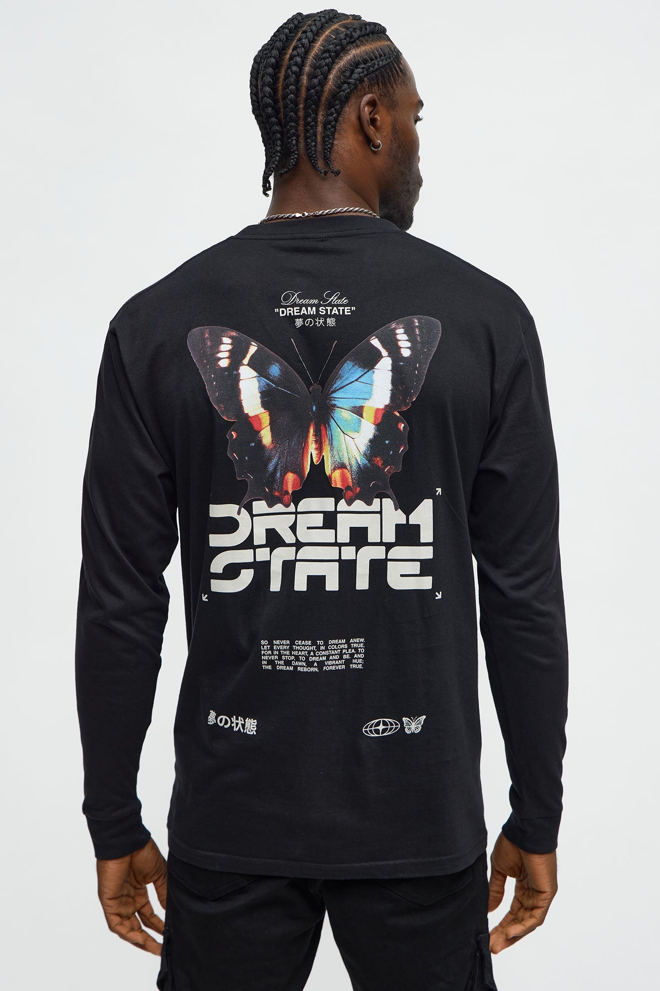 Dream State Freedom Long Sleeve Tee - Black