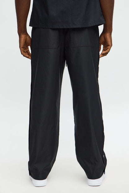 Baggy Lose Control Snap Button Pant - Black
