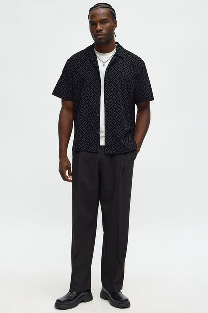 Palazzo Cut Polo - Black