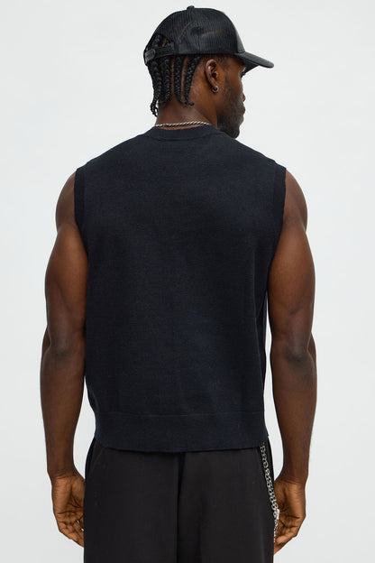 Relaxed Saint Sweater Vest - Black/combo