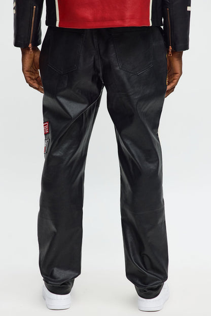 Straight Free Your Mind Faux Leather Racing Pant - Black/combo