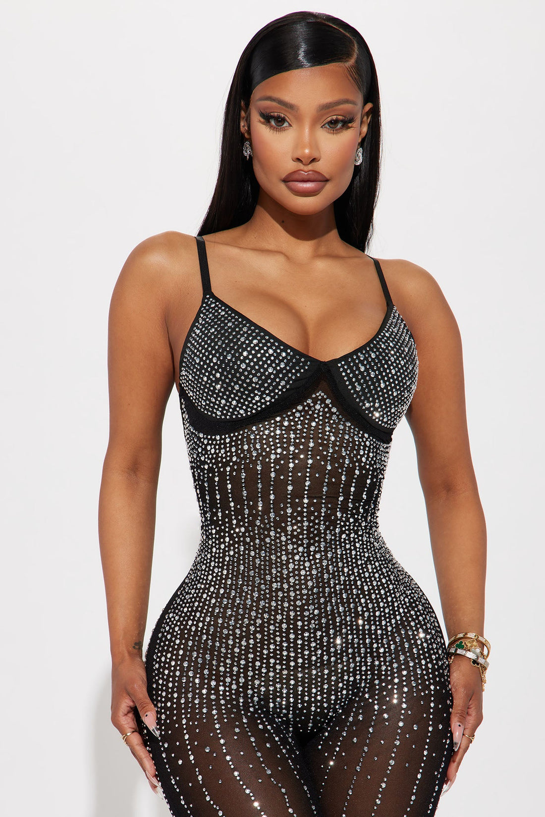 Tomorrow And Tonight Rhinestone Jumpsuit - Black