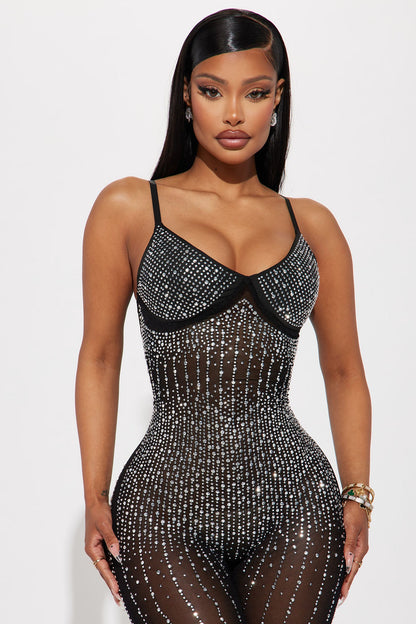 Tomorrow And Tonight Rhinestone Jumpsuit - Black