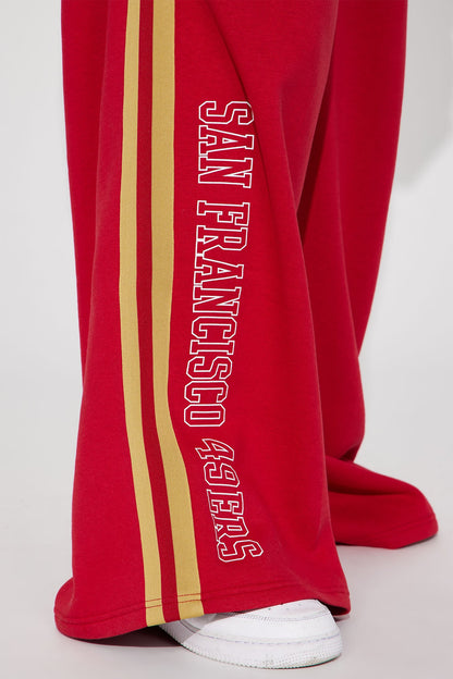 49ers Second Half Come-Back Wide Leg Pant - Red