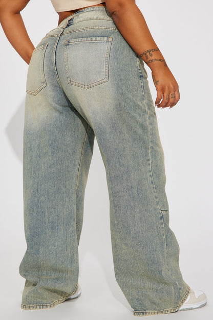 Artesia Tinted Baggy Non Stretch Jeans - Light Wash