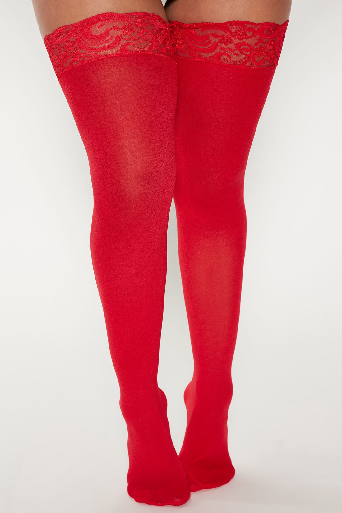 Keep You Wondering Thigh Highs - Red