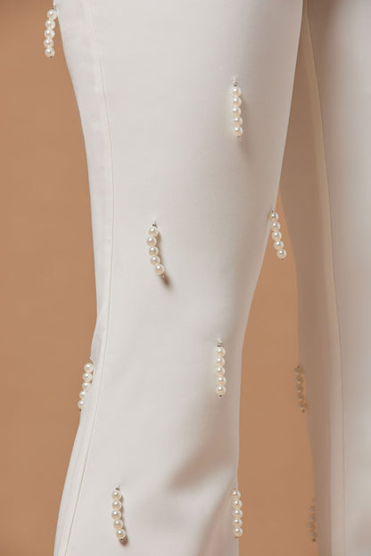Bella Embellished Pant - Ivory