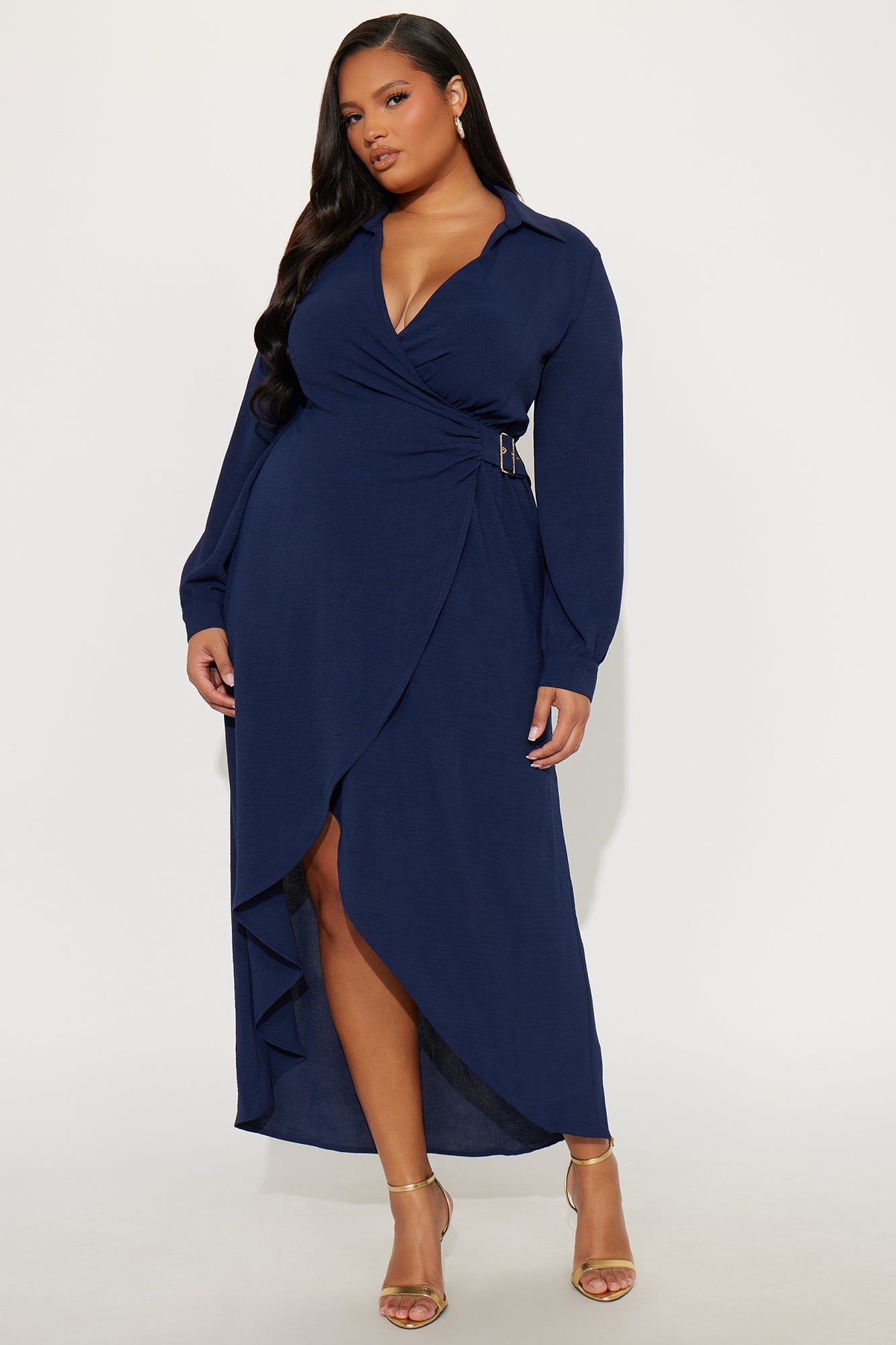 Moreen Belted Maxi Dress - Navy
