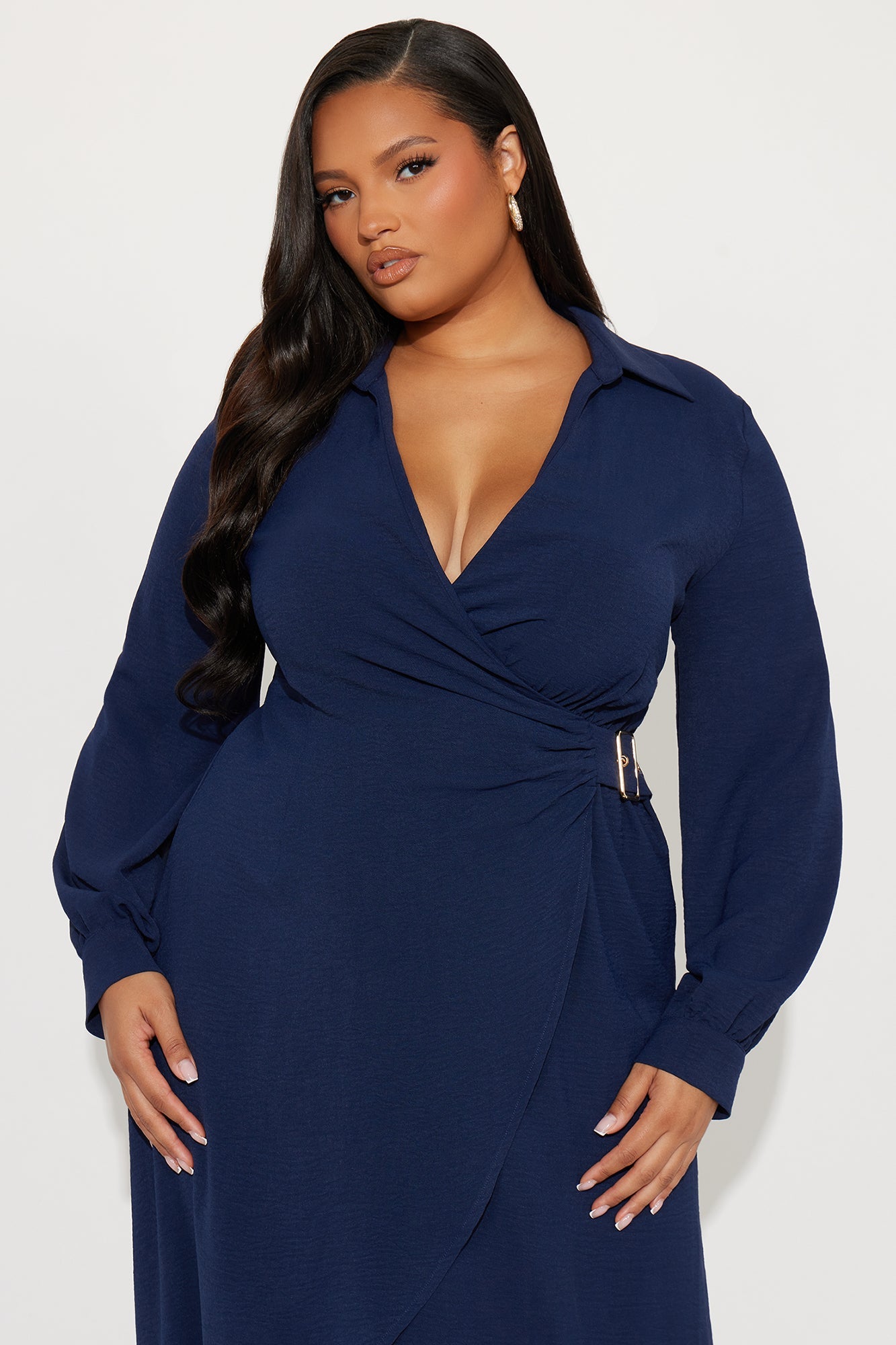 Moreen Belted Maxi Dress - Navy