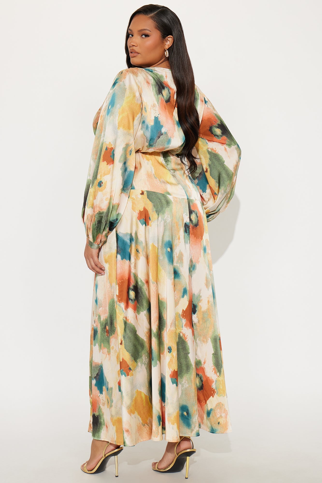 Carley Satin Maxi Dress - Multi Color