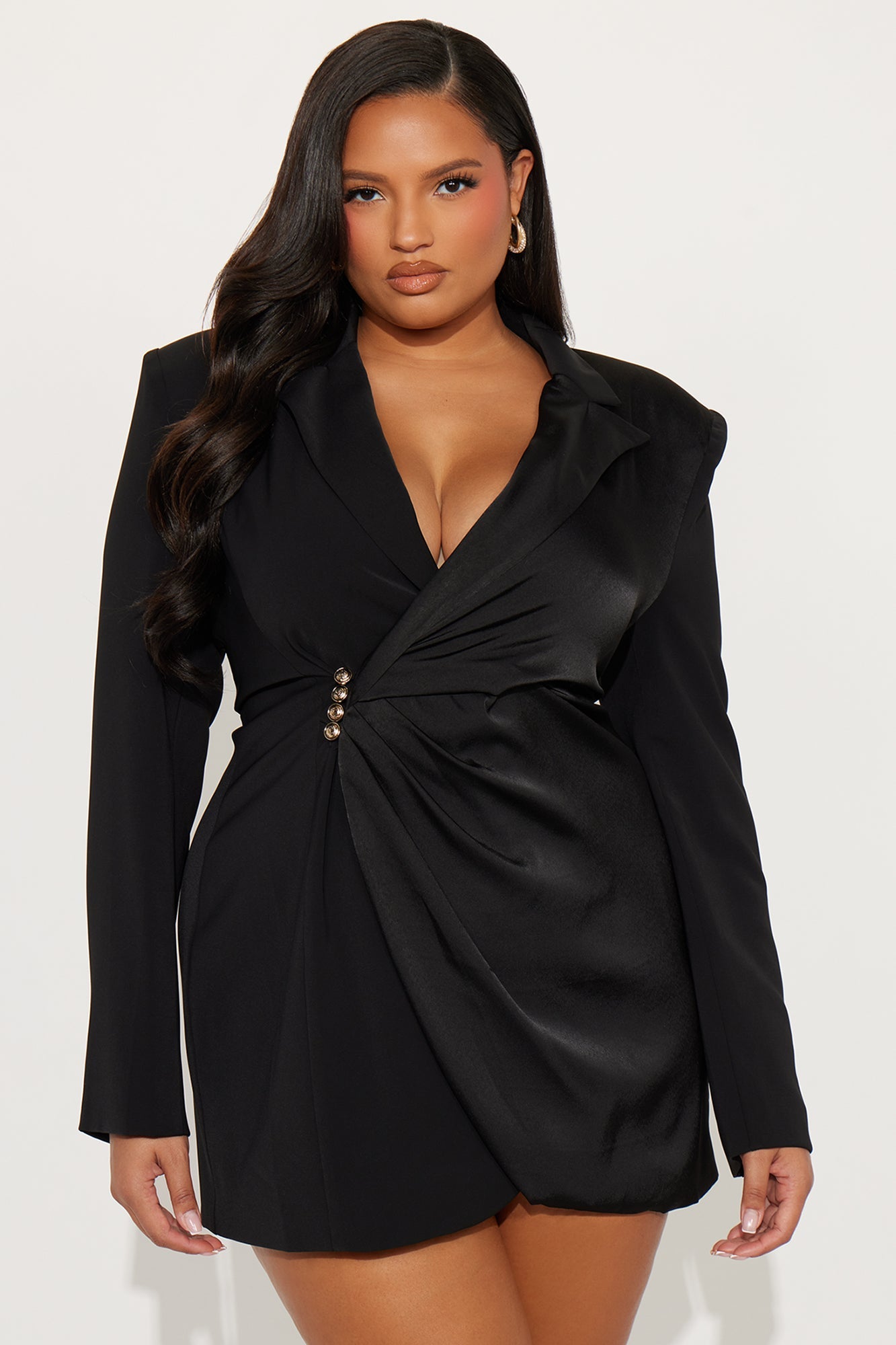 Under Oath Wrap Mini Dress - Black