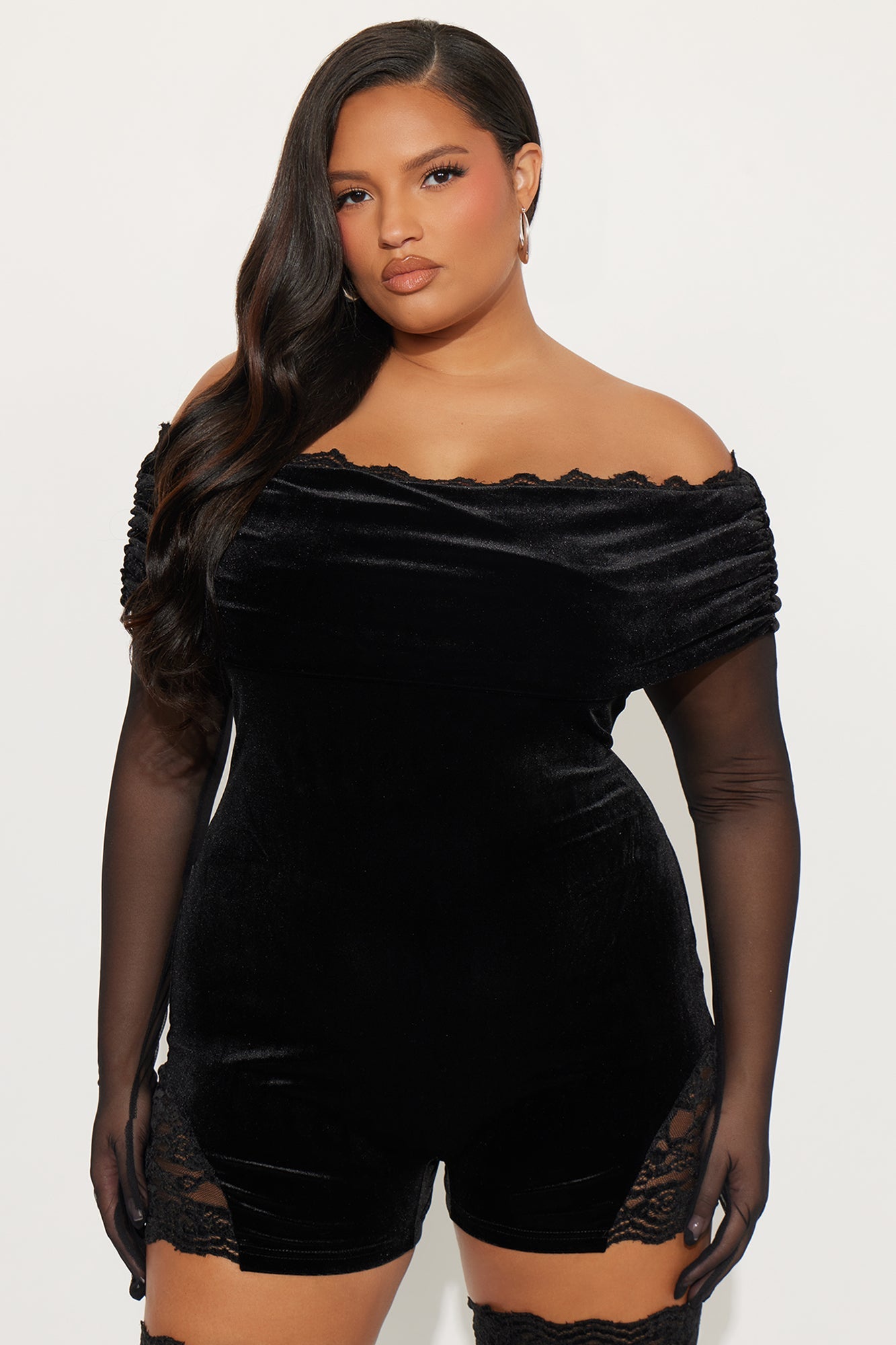 Blow Your Mind 2 Piece Velvet Romper - Black