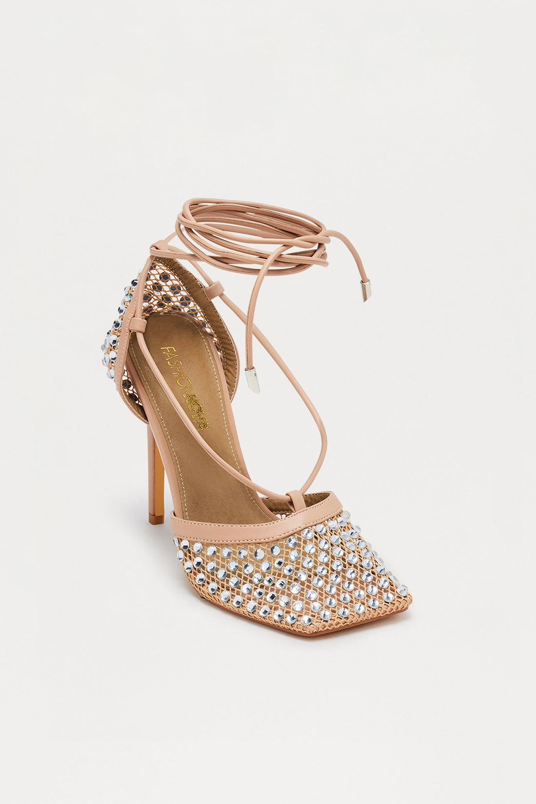 Drama Queen Rhinestone Pumps - Nude