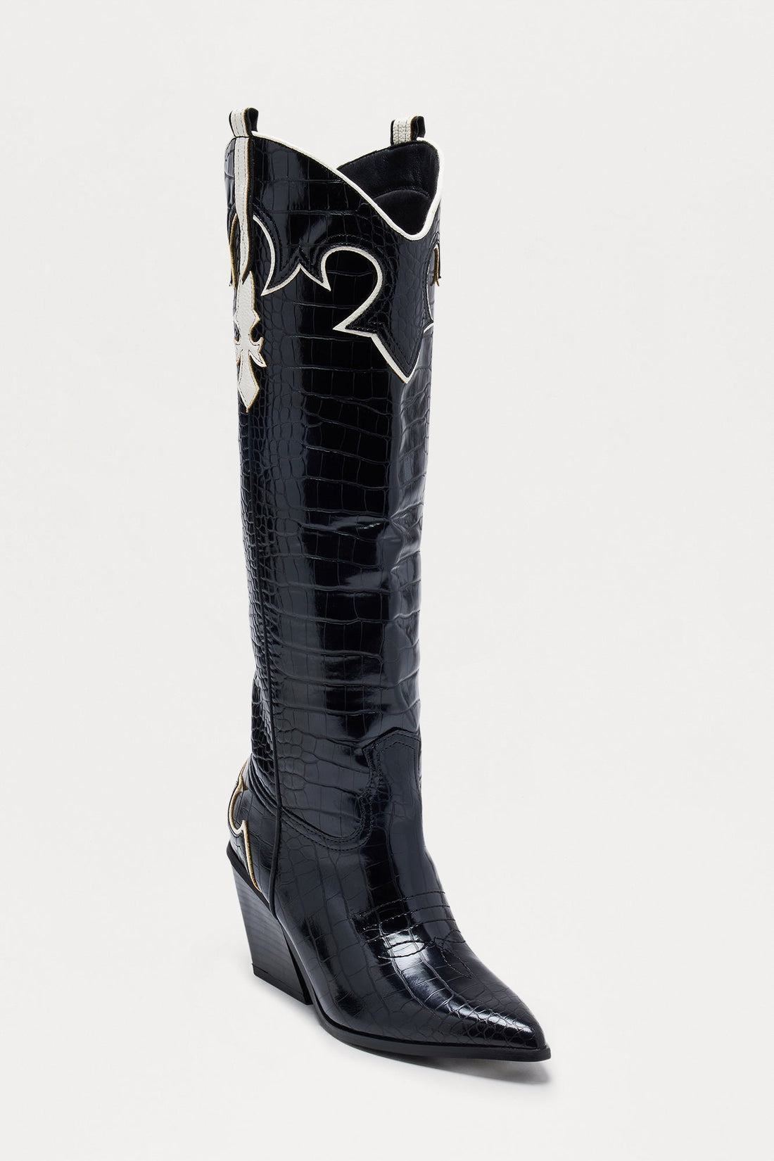 Stapleton Knee High Cowboy Boots - Black