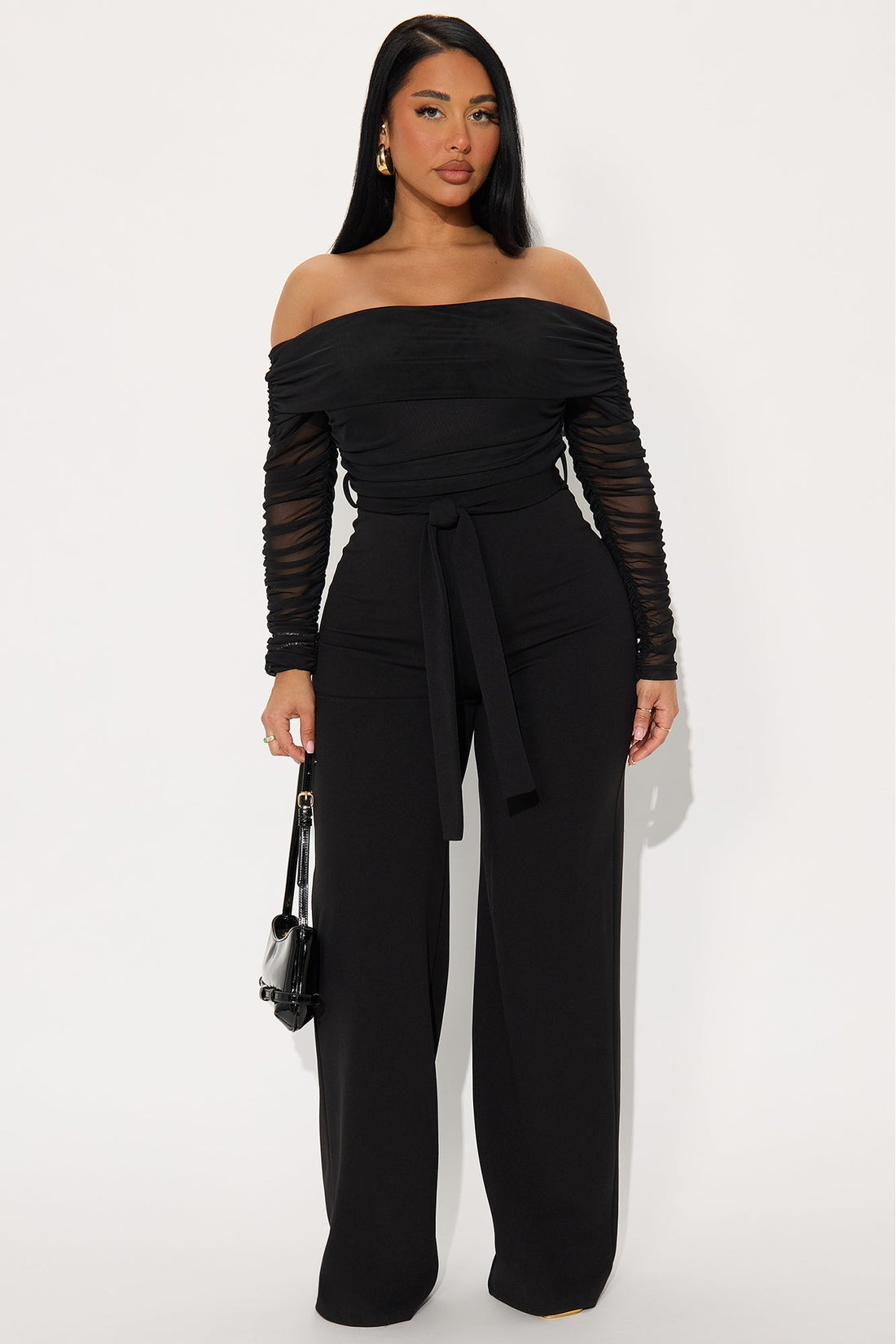 Elianna Off Shoulder Jumpsuit - Black