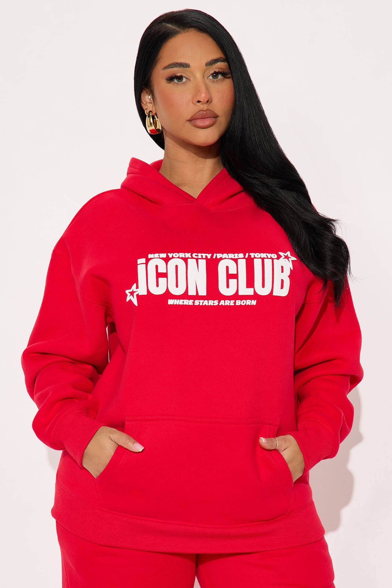 Iconic Club Fleece Pant Set - Red