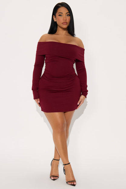 Coffee Date Cutie Mini Skirt Set - Wine