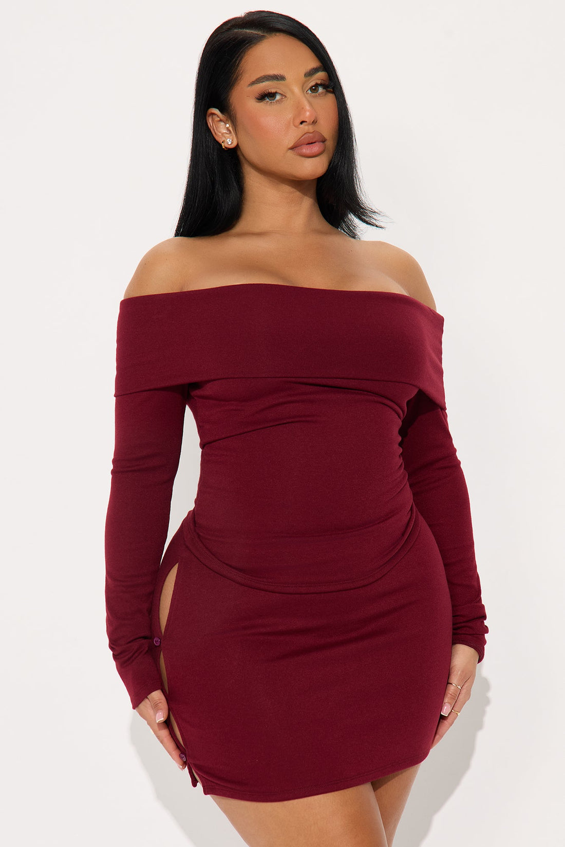 Coffee Date Cutie Mini Skirt Set - Wine