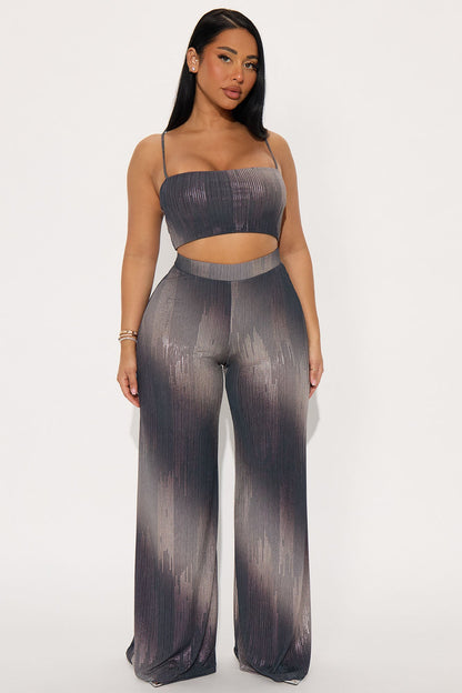 City Lights Metallic Pant Set - Black/combo