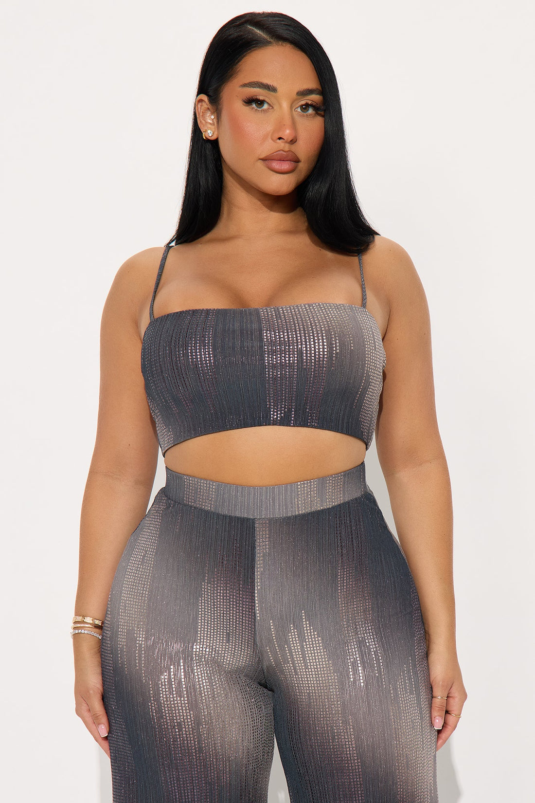 City Lights Metallic Pant Set - Black/combo