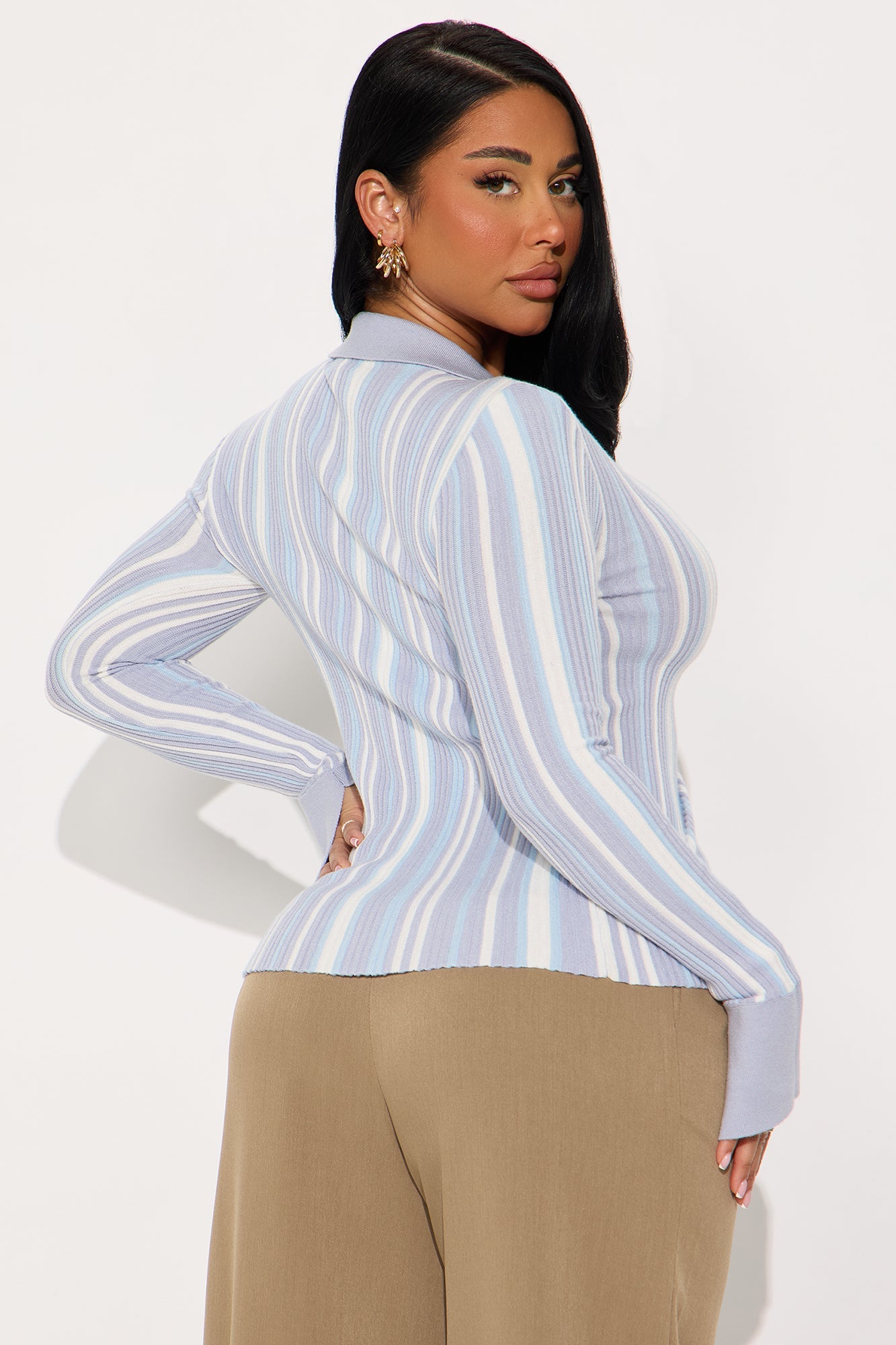 Make Things Right Striped Cardigan - Blue/combo