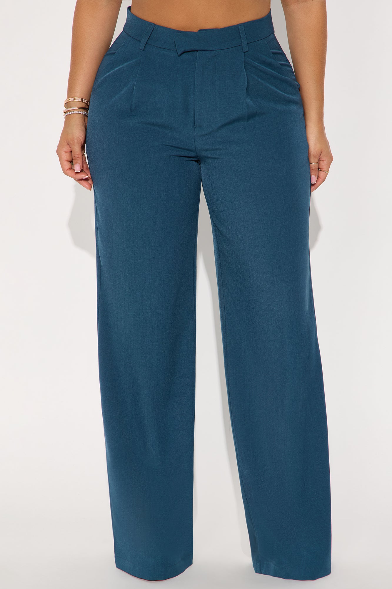 Etta Wide Leg Pant 33″ - Teal