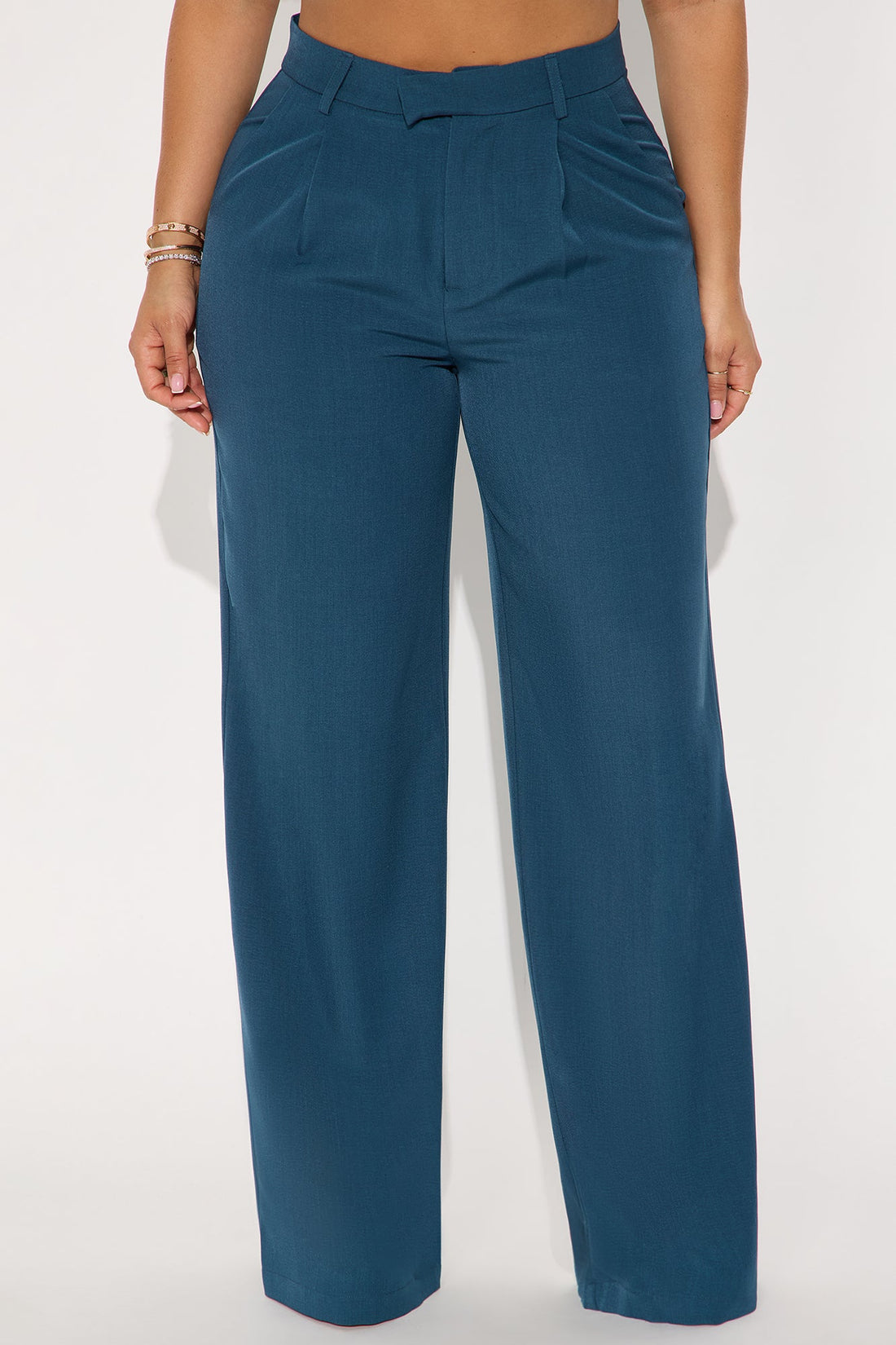 Etta Wide Leg Pant 33″ - Teal