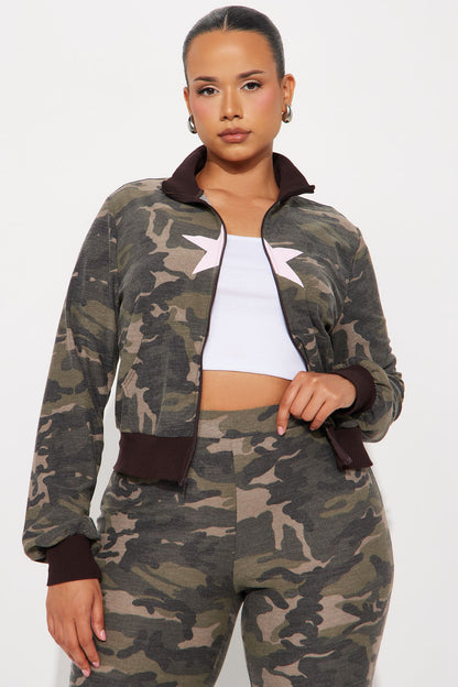 Kaylee Camo Pant Set - Olive/combo