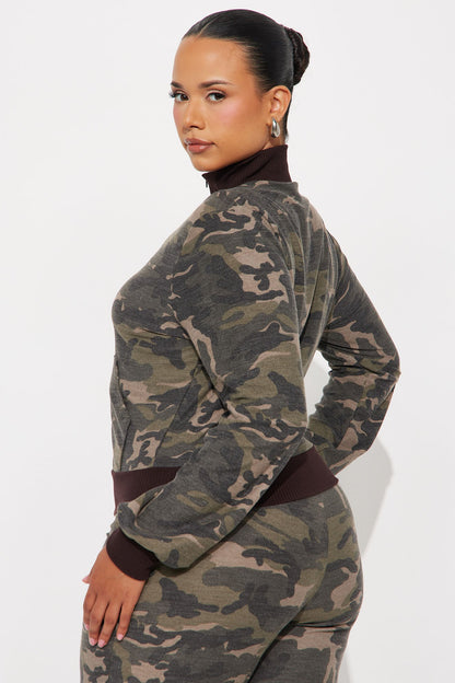Kaylee Camo Pant Set - Olive/combo